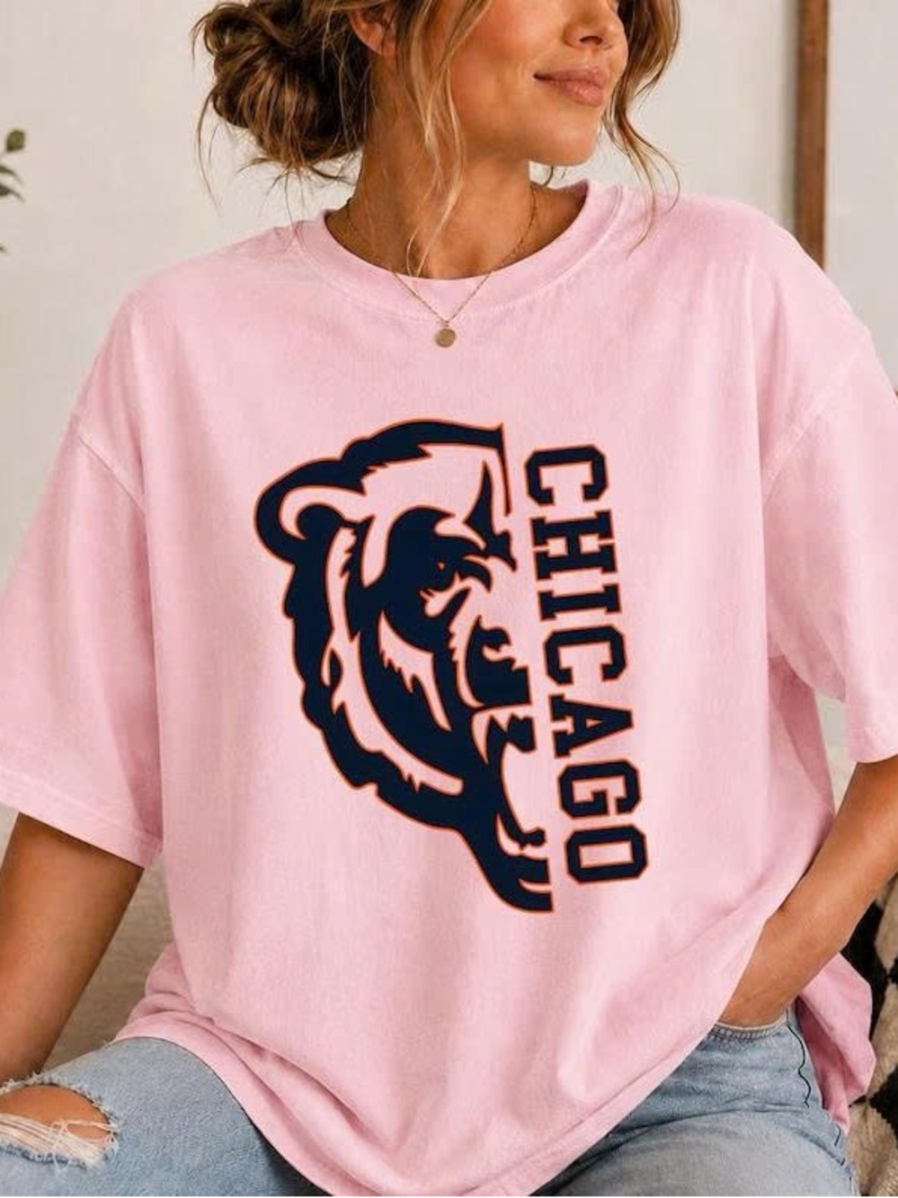Chicago Graphic Crewneck Tee - Pink